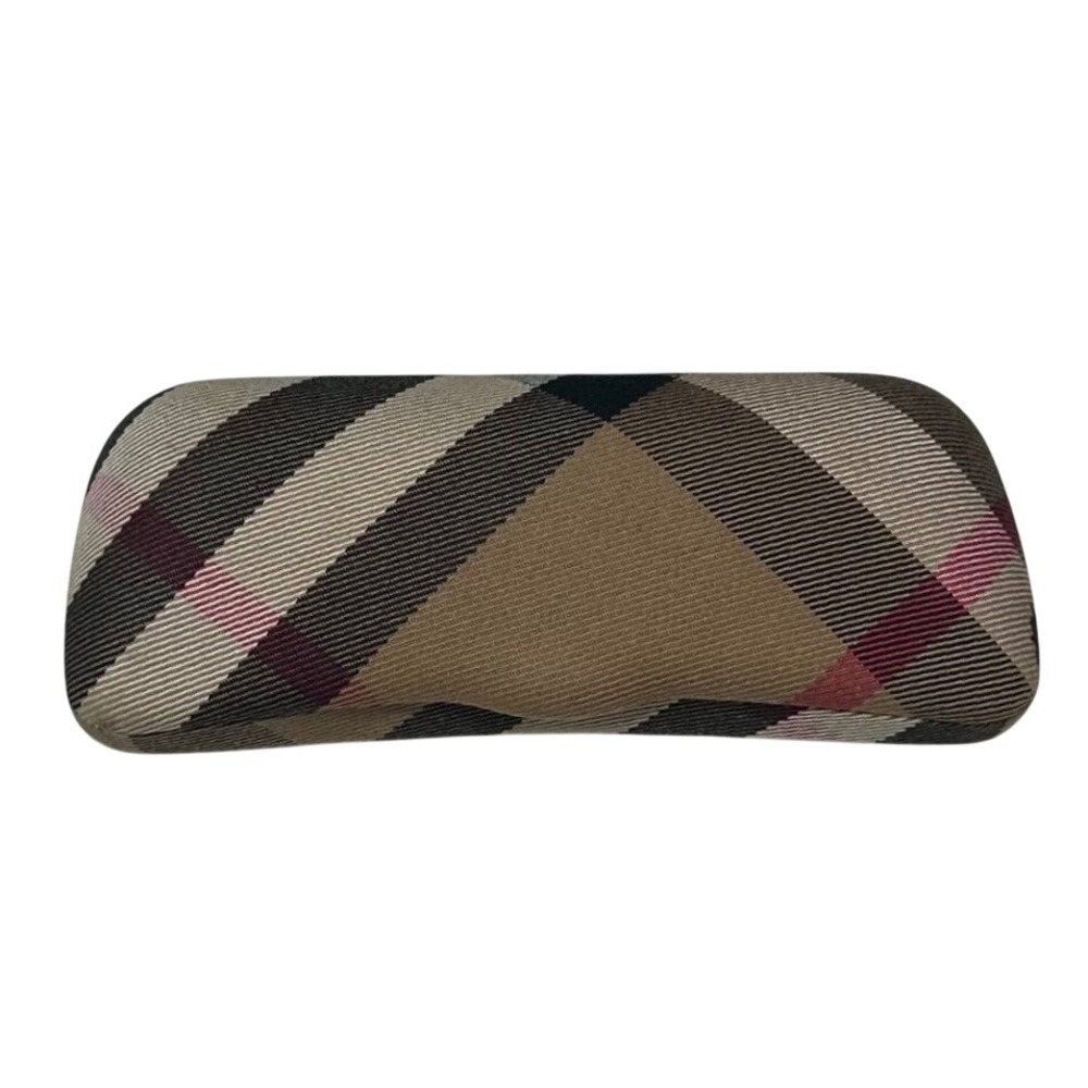 Burberry House Check Eyewear Case Tan Plaid Hard Shell Made in Italy Accessory